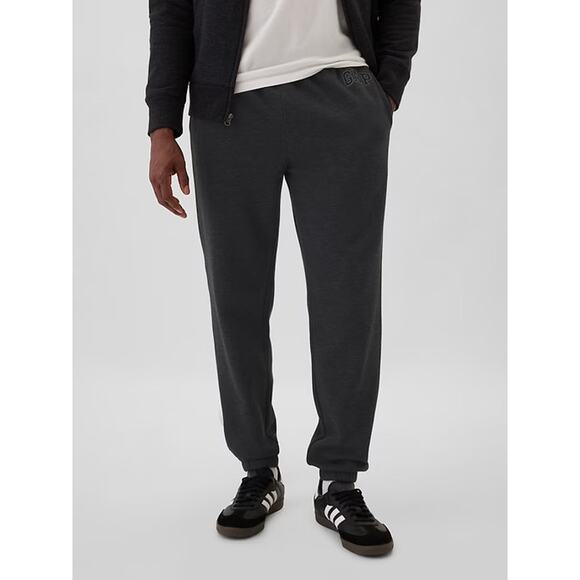 GAP Factory Charcoal Gray Logo Joggers Fleece Lounge Pants Men’s NEW~NWT!! - Picture 2 of 13